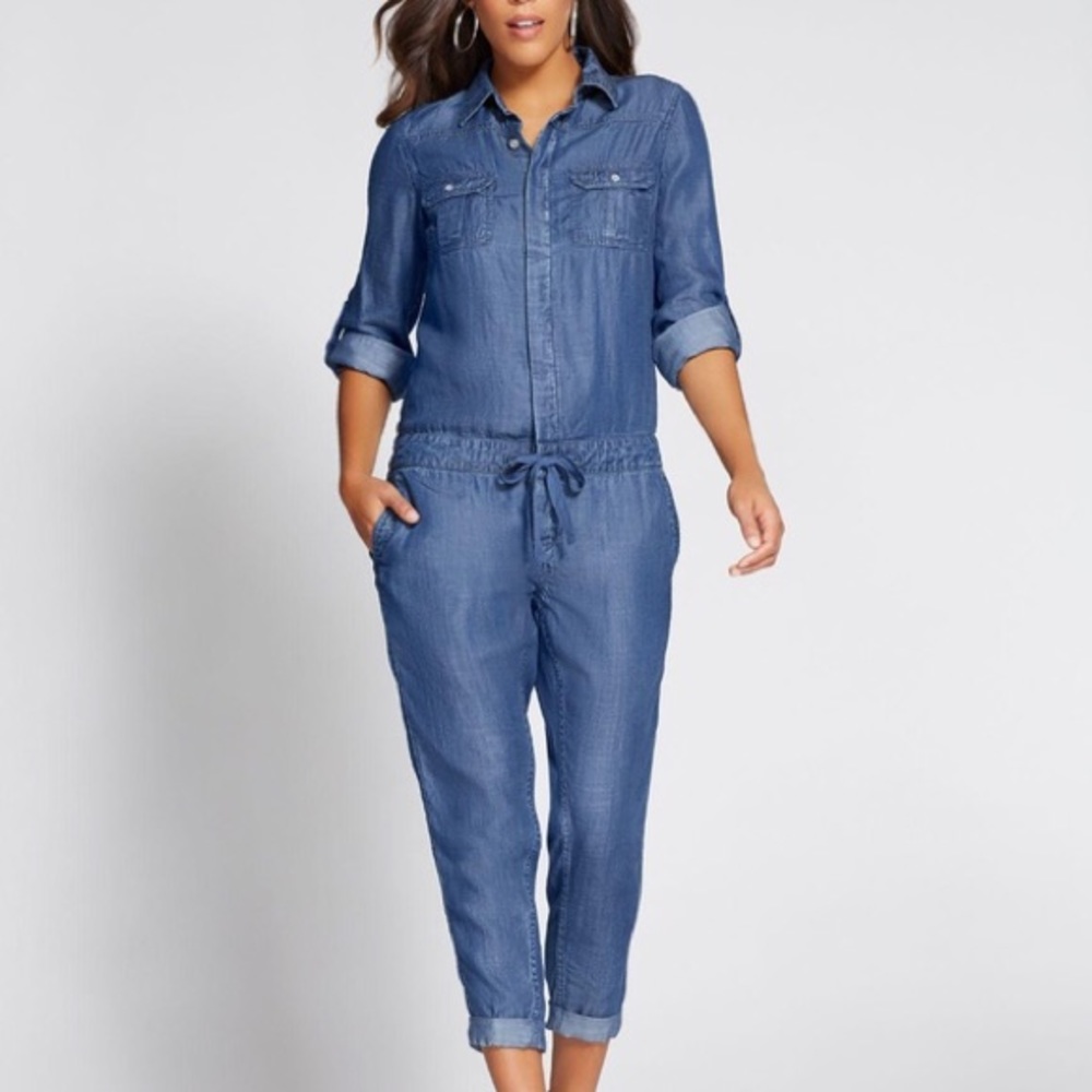 Gabrielle Union Denim Utility Romper